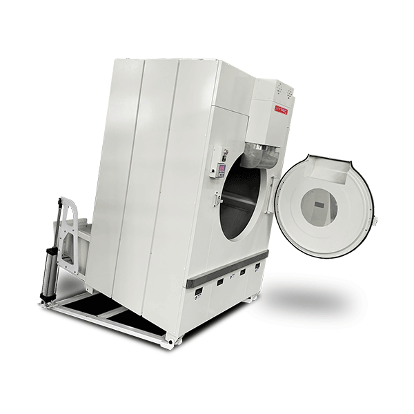 Tilting close loop frequency drive tumble dryer